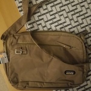 Casual Khaki laptop bag / cross body bag
